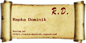 Repka Dominik névjegykártya